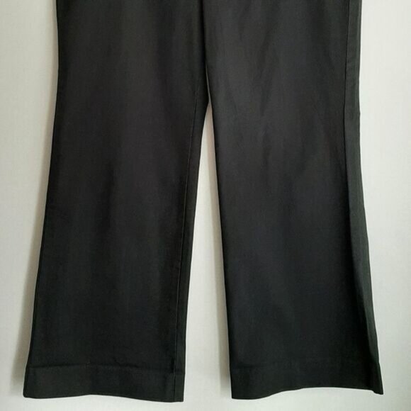 GAP The Perfect Khaki Wide Leg Opening Pants Black Sz 16 Flawed - Picture 3 of 11
